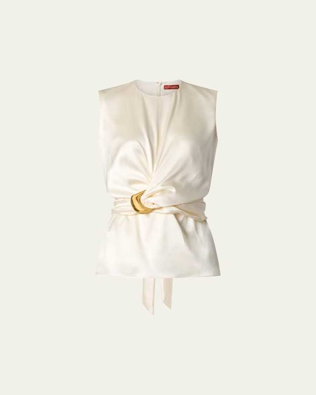 Tizzy Belted Silk Top